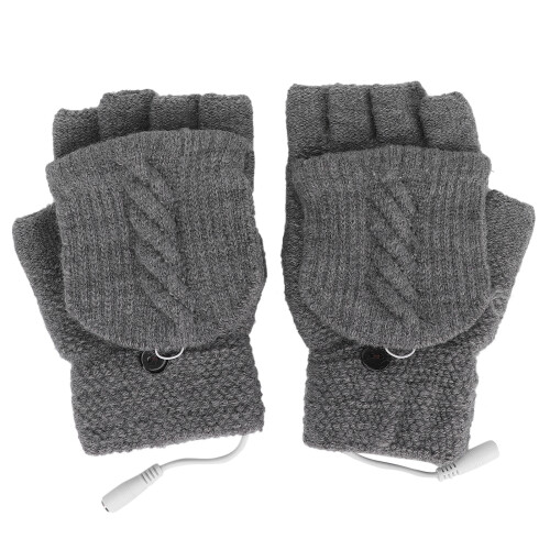 Fingerlose beheizte Handschuhe USB 16 cm / 6,3 in Grau 1