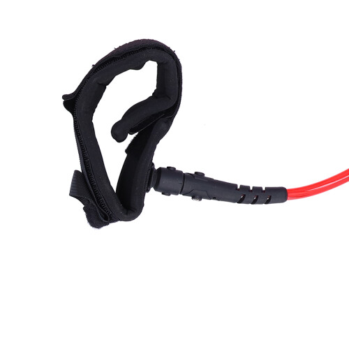Red Surfboard Leash for Paddleboarding, 7mm Urethane Coil 2