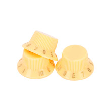 3 Stück Cremfarbene Kunststoff-Gitarrrädchen für Lautstärke- und Klangregler, Durchmesser 25 mm