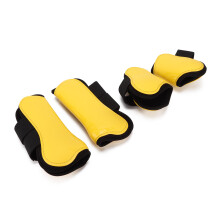 Horse Tendon Boots Set of 4 PU Shell Shock Absorbing Riding Protection Yellow M