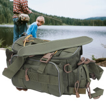 Sac de pêche grande capacité 40x17x20cm vert militaire