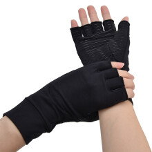 Kupfer-Arthritis-Kompressionshandschuhe für Männer & Frauen, Ganzjahres, Halbfinger-Unterstützung