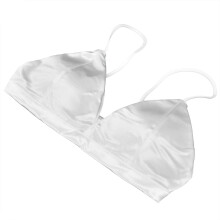 Taglia unica bralette triangolo in satin bianco senza ferretto