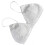 Women's Satin Triangle Wireless Bralette Deep V White One Size 14