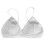 Women's Satin Triangle Wireless Bralette Deep V White One Size 2