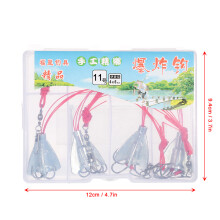 4pcs Fishing Explosion Hooks Set with Weights 9#-13# in Storage Box