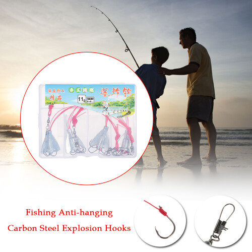 4pcs Fishing Explosion Hooks Set with Weights 9#-13# in Storage Box 1