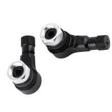 Universelle 2x Aluminium Motorradventilkappen 11,3 mm 90 Grad Schwarz