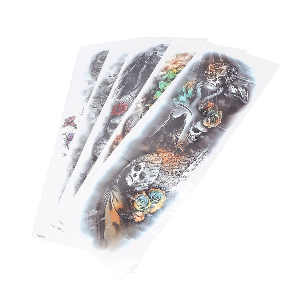 Waterproof Temporary Arm Tattoo Stickers 5Pcs Set, Long Lasting, Easy to Apply