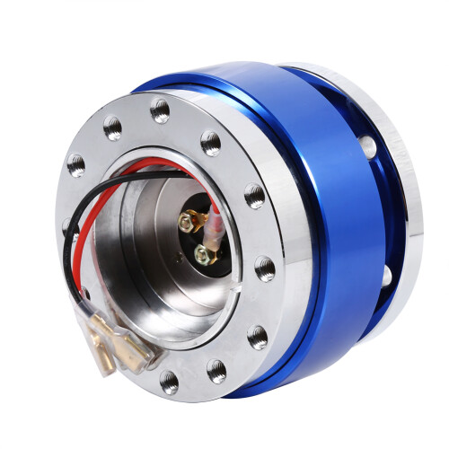 Universal 6 Hole Quick Release Steering Wheel Hub Adapter Blue 8.3-8.9cm 2