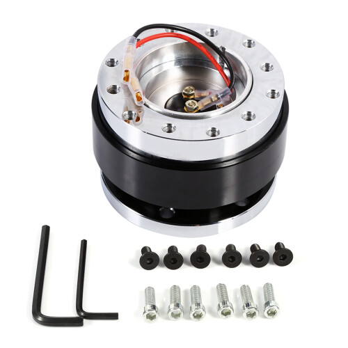 Universal 6 Hole Quick Release Steering Wheel Hub Adapter Black, 6.3-8.9cm 1