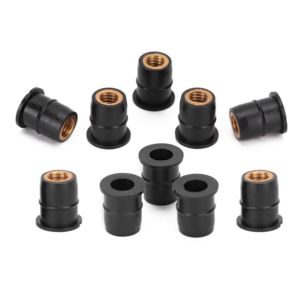 10Pcs High-Quality M6 Rubber Well Nuts For Vibration-Free Windscreens 4971358470967