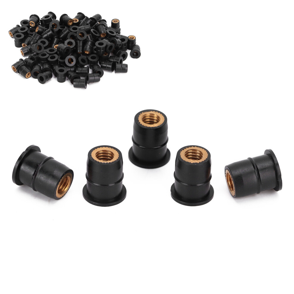 Rubber Well Nut M6x0.8mm For Atv Motorcycle Windscreens Body Fitment (100 Pack) 4391358470956