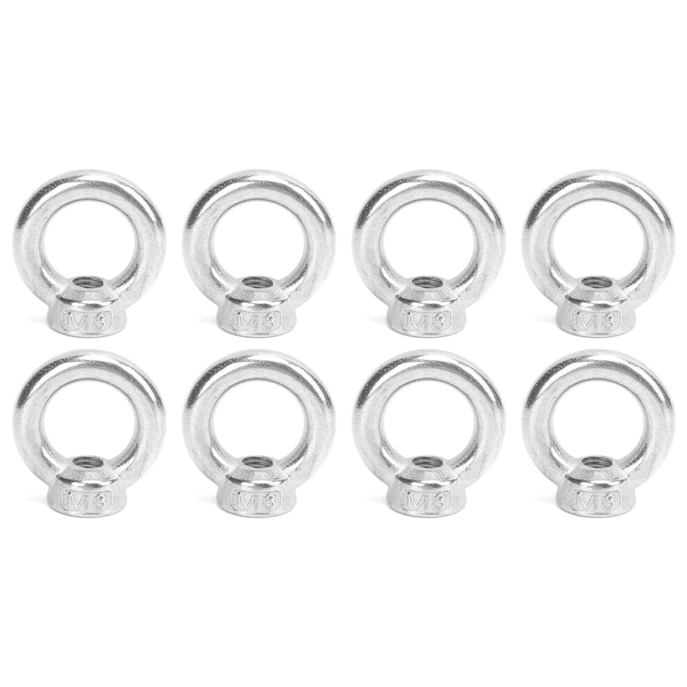 8X Stainless Steel Eye Nuts M8 140Kg Load Marine Lifting Equipment For Yachts 7681358471242