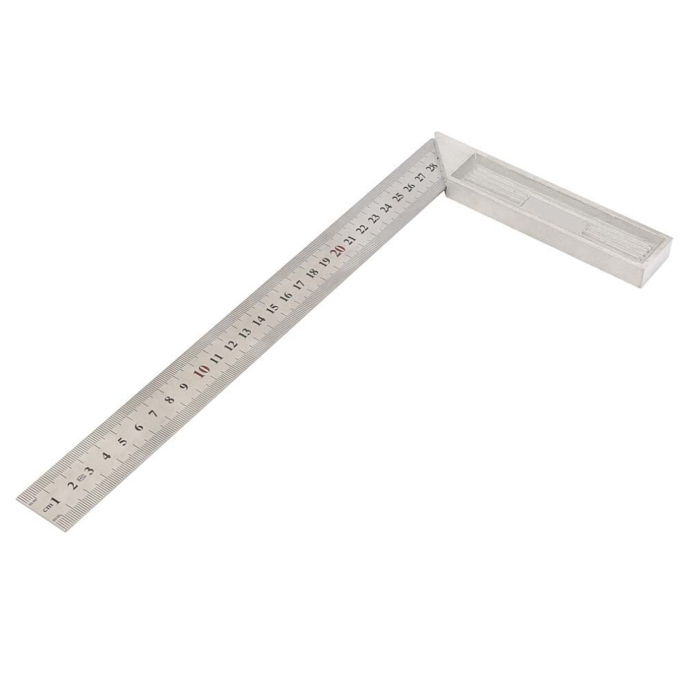 Durable 30cm Aluminum Alloy Straight Edge Ruler with 90 Right Angle Design