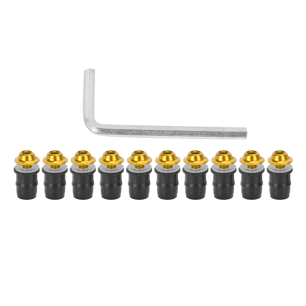 10Pcs Aluminum M5x16mm Windshield Screws Kit With Wrench Gold 4621358471630