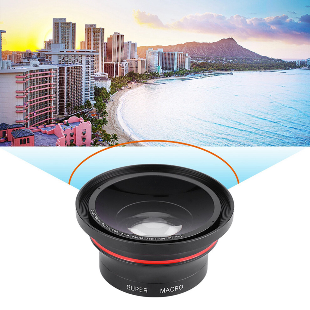Wide Angle Lens For Mobile Phones & Dv Cameras 0.39X With 37Mm Clip Attachment 3791358472096