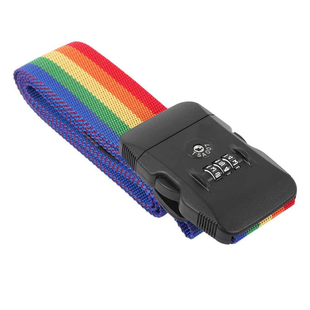 Colorful Luggage Strap Cross Straps Travel Suitcase Belt Tsa Combo Lock 9391358471767