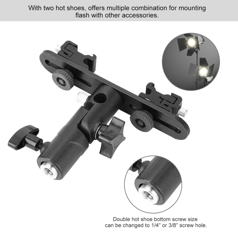Premium Dual Hot Shoes Mount Bracket For Camera & Video Camcorders 6901358473420