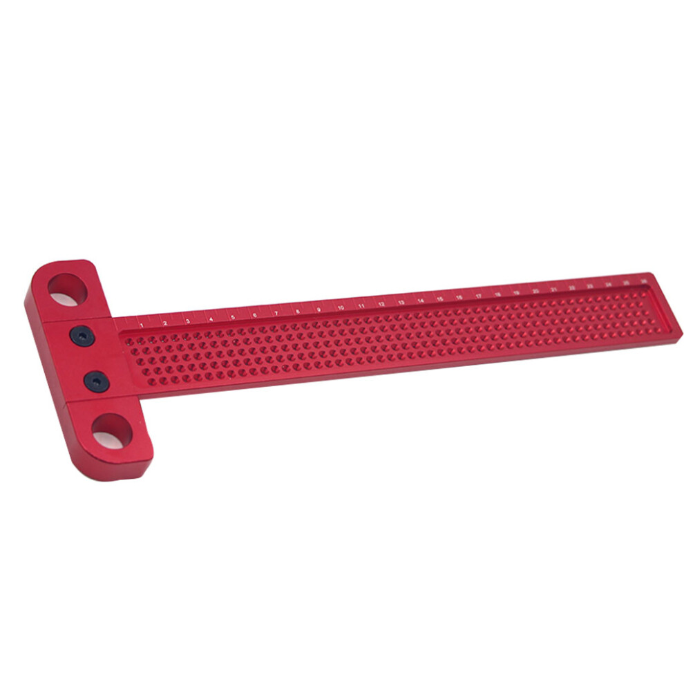 Red (Red) Woodworking Scribe Ruler Scribing Tool Accurate T Shaped Line Mark