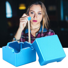 Aluminum Pool Chalk Holder Case Blue 3cm Mini Billiard Tip Accessories