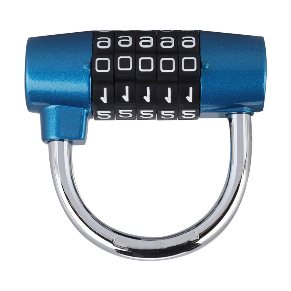 Blue Suitcase Padlock with 5 Digit Code U-Shaped Lock for Travel & Storage-image-OPC-PMS8WWN-NEW
