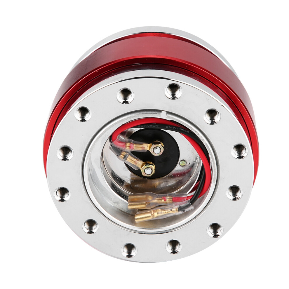Quick Release Steering Wheel Hub Adapter For Most 6-Bolt Wheels Red 4951358476572