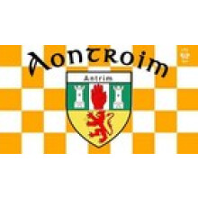 Ireland County ANTRIM 5 x 3 ft CHEQUERED Flag County English & Irish