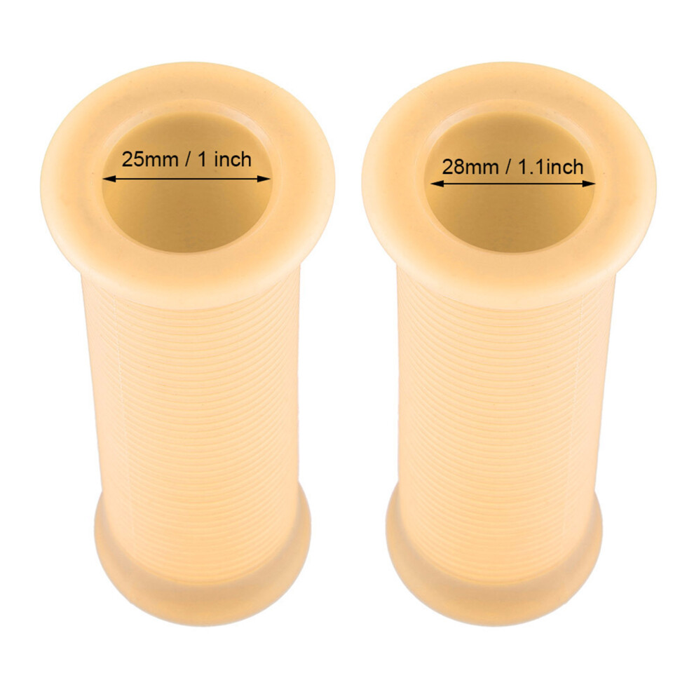 Vintage 25Mm/28Mm Tpu Handlebar Grips For Universal Motorcycles Beige 8321358478344