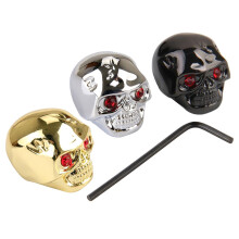 4 Stück Skull-Design Elektrische Gitarren-Potentiometer-Knöpfe Silber/Schwarz/Gold