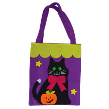 Borsa tote di Halloween in non-tessuto 1 pz 25x21/41x21cm BlackCat