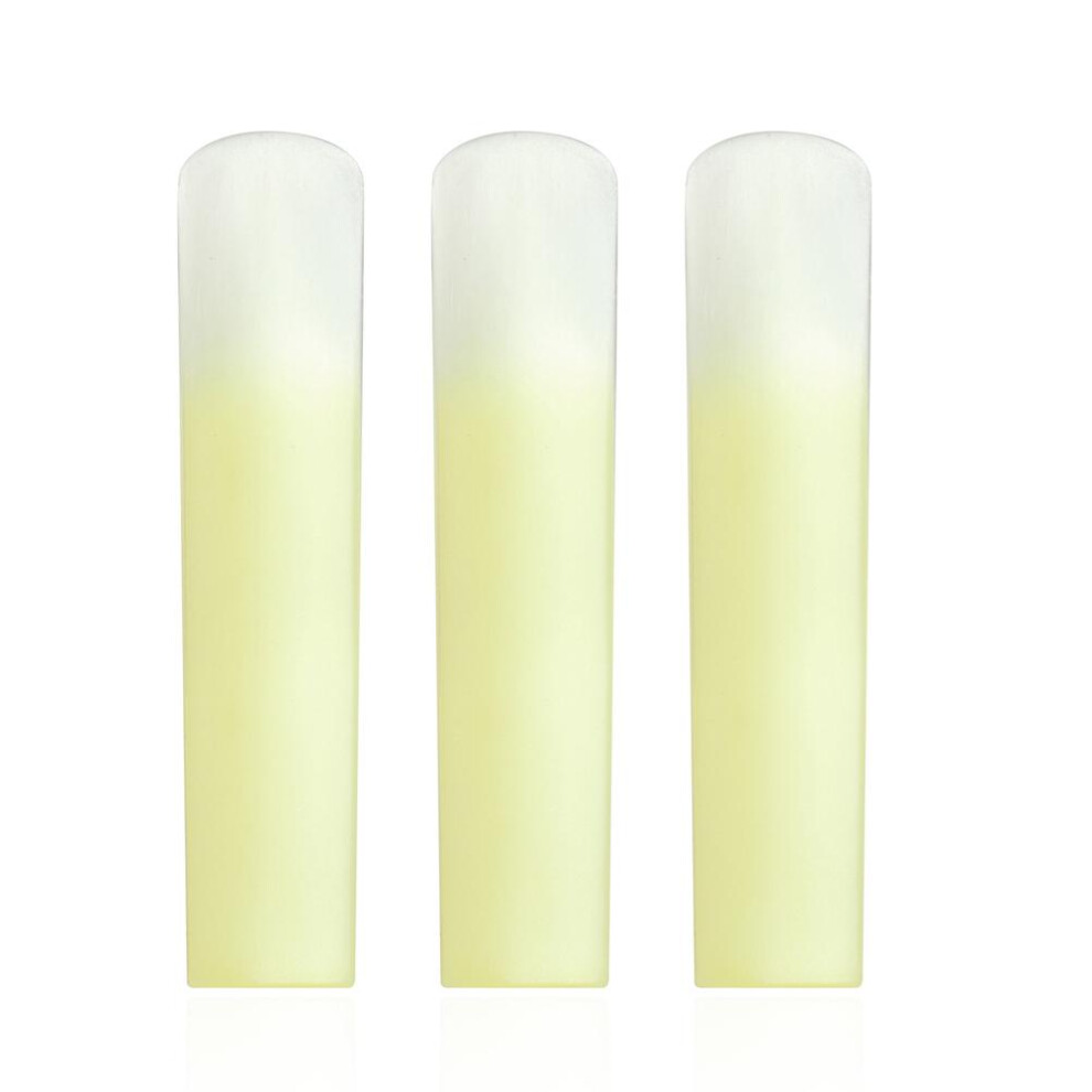 Resilient Clarinet Reeds Set Of 3 Tough Resin 1.5/2.0/2.5 Strength Yellow 6931358481361