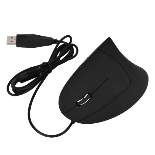 USB Wired Left Hand Vertical Mouse Ergonomic Gaming Mouse Wrist Comfort Black 1