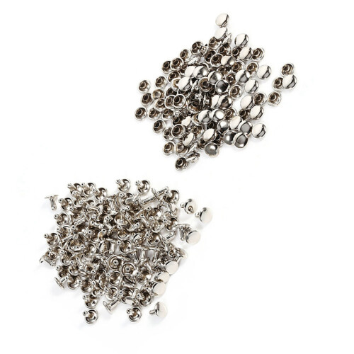 Perfekt für DIY: 100 Sets 8x8mm Silber Double Cap Rivets und Studs