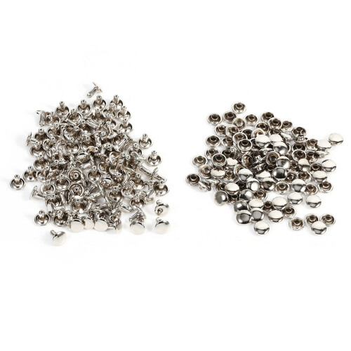 Perfekt für DIY: 100 Sets 8x8mm Silber Double Cap Rivets und Studs 1