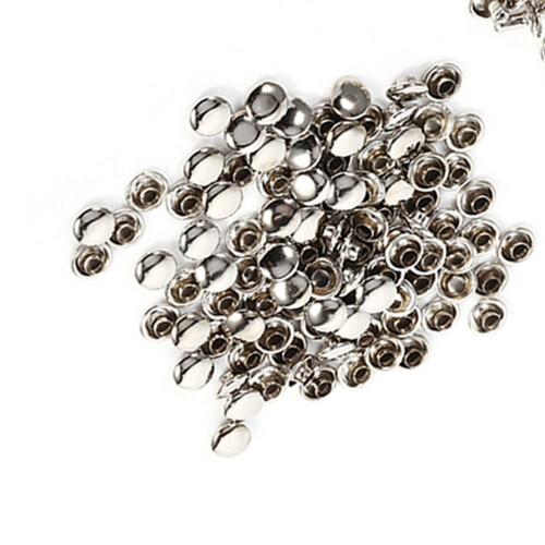 Perfekt für DIY: 100 Sets 8x8mm Silber Double Cap Rivets und Studs 2