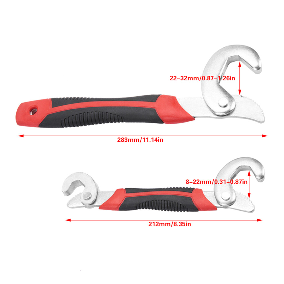 2 Pcs Double Head Multi-Function Magic Wrench Set Universal Spanner 9331358483360