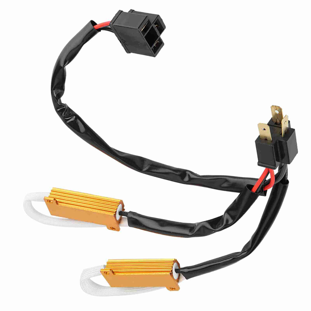 2Pcs Car Led Decoder Load Resistor For H4 Headlights Error-Free Wiring Solution 7891358487505