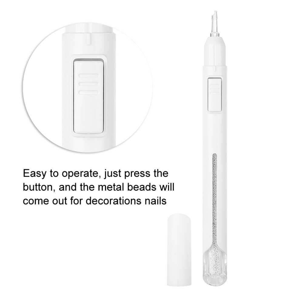 Silver 0.8Mm Nail Beads Dotting Pen For Manicure & Art