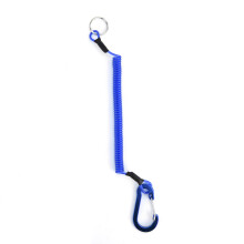 Fishing Lanyard Rope Blue Spring Coiled Retractable Safety Keychain Accessory