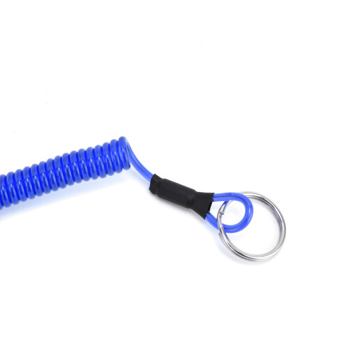 Fishing Lanyard Rope Blue Spring Coiled Retractable Safety Keychain Accessory 2