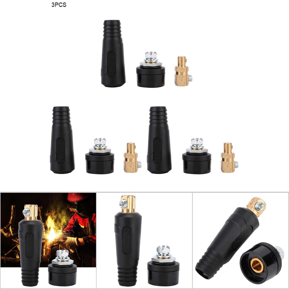 3Set Copper Euro Style Welding Cable Connectors 200-400A (10-25) 8341358489164