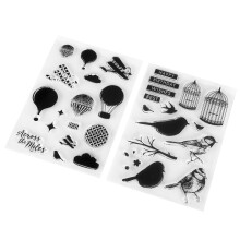 2 pièces tampon transparent TPR rectangle pour cartes