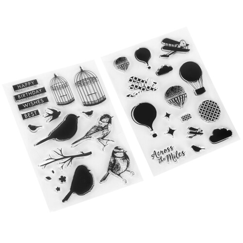 2 pièces tampon transparent TPR rectangle pour cartes 2