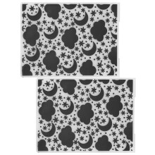 2Pcs Plastic Embossing Templates for Cake & Biscuit Decoration, 14.8x10.5cm