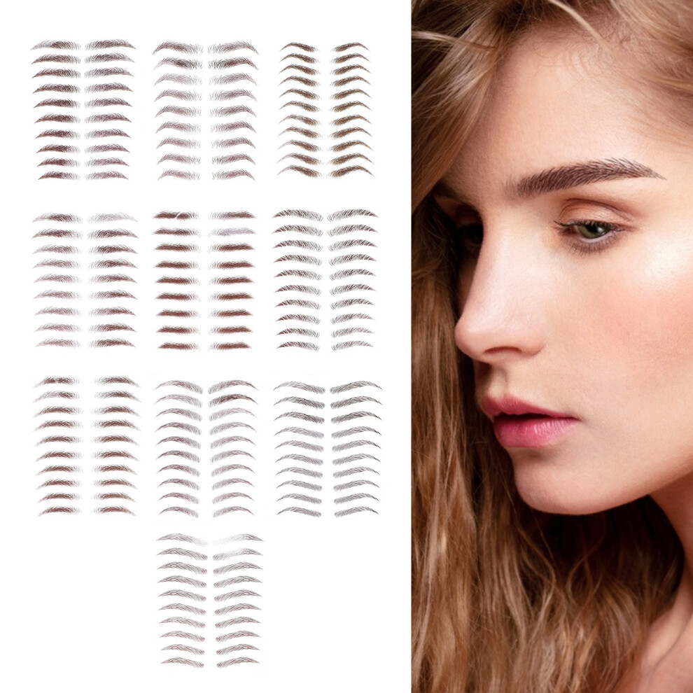 Temporary 6D Eyebrow Tattoo Stickers - 10pcs Waterproof & Skin-Friendly