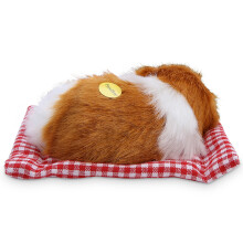 Adorable Kids Stuffed Animal - Plush Sleeping Dog with Sound Yellow &amp; White
