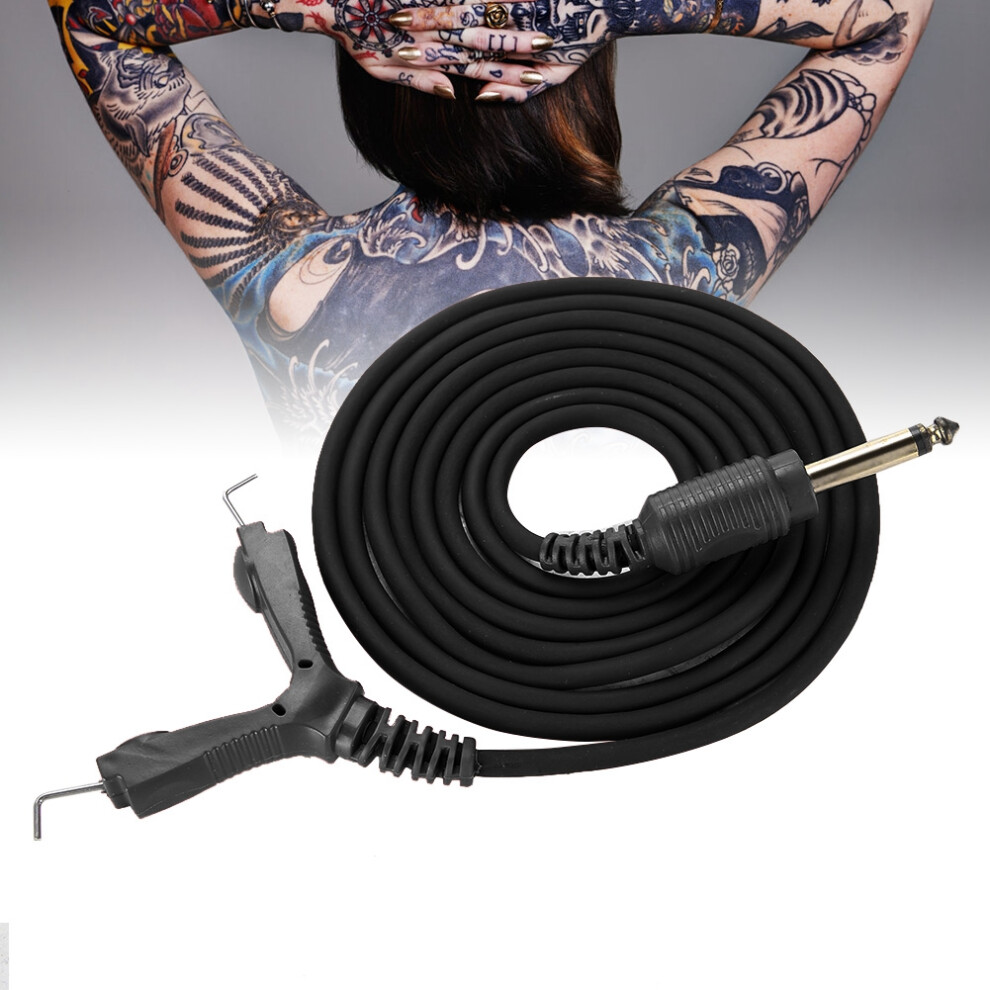 Black 2M Silicone Tattoo Power Supply Clip Cord For Machine Connection