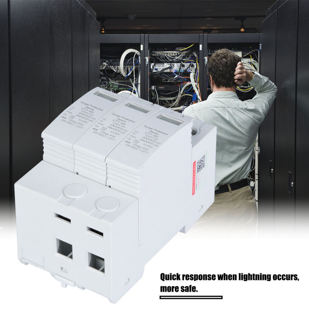3P 40Ka Surge Protector - Fireproof Anti-Corrosion Easy Install 8781358498368