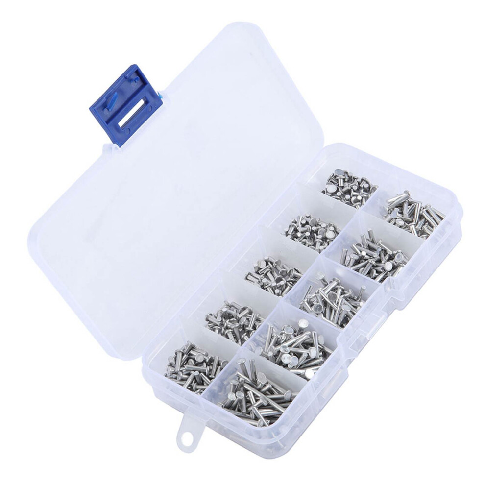 Versatile 500Pcs M2 Flat Head Rivets Aluminum 3-18Mm Length 8221358497782